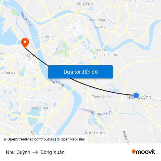 Như Quỳnh to Đồng Xuân map