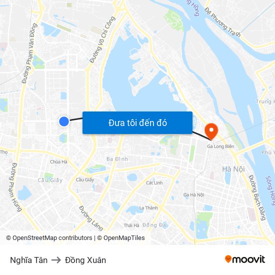 Nghĩa Tân to Đồng Xuân map