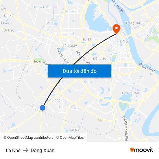 La Khê to Đồng Xuân map