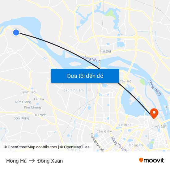 Hồng Hà to Đồng Xuân map