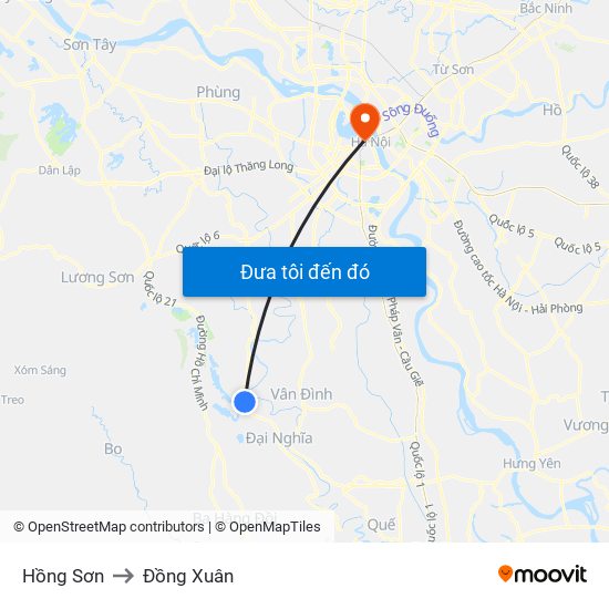 Hồng Sơn to Đồng Xuân map