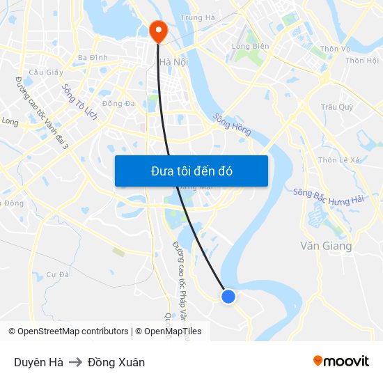 Duyên Hà to Đồng Xuân map