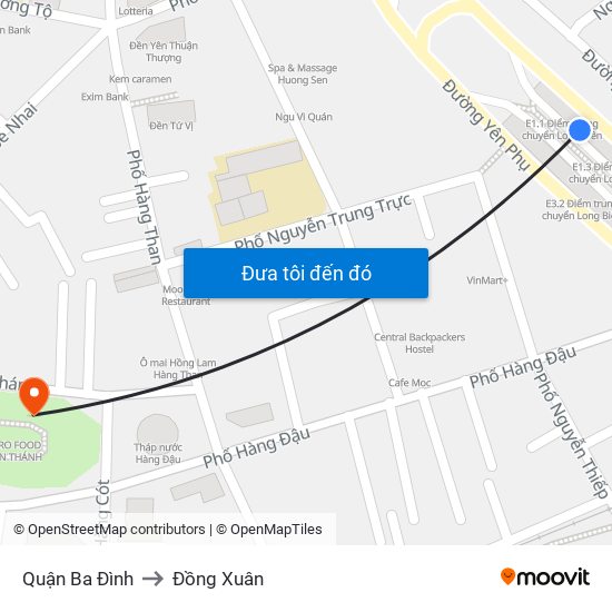 Quận Ba Đình to Đồng Xuân map