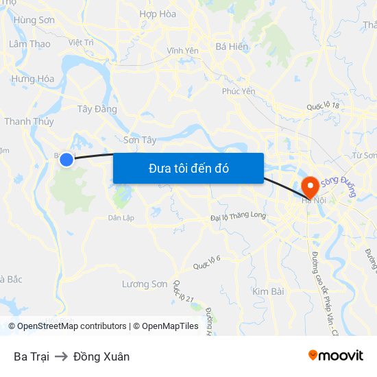 Ba Trại to Đồng Xuân map