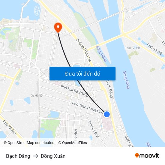 Bạch Đằng to Đồng Xuân map