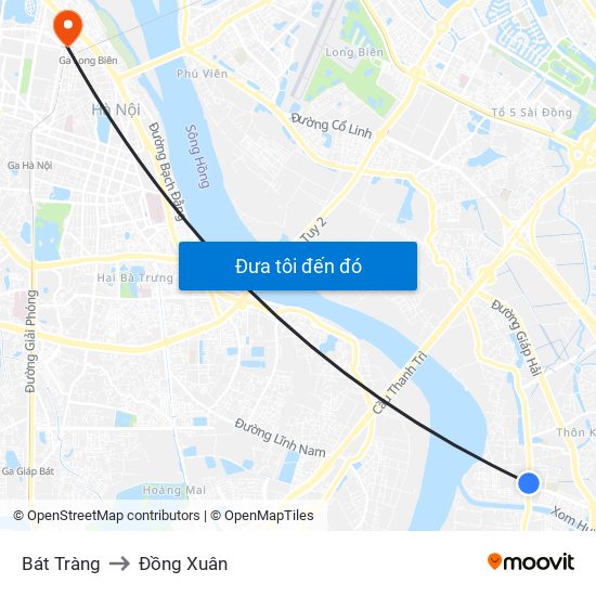 Bát Tràng to Đồng Xuân map