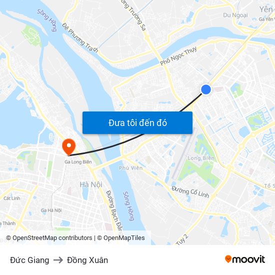 Đức Giang to Đồng Xuân map