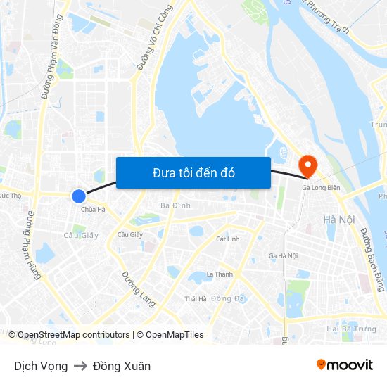 Dịch Vọng to Đồng Xuân map