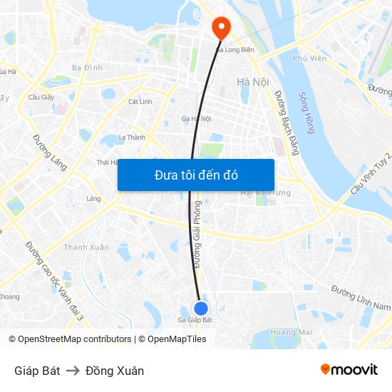 Giáp Bát to Đồng Xuân map