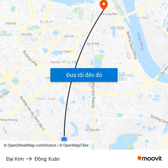 Đại Kim to Đồng Xuân map