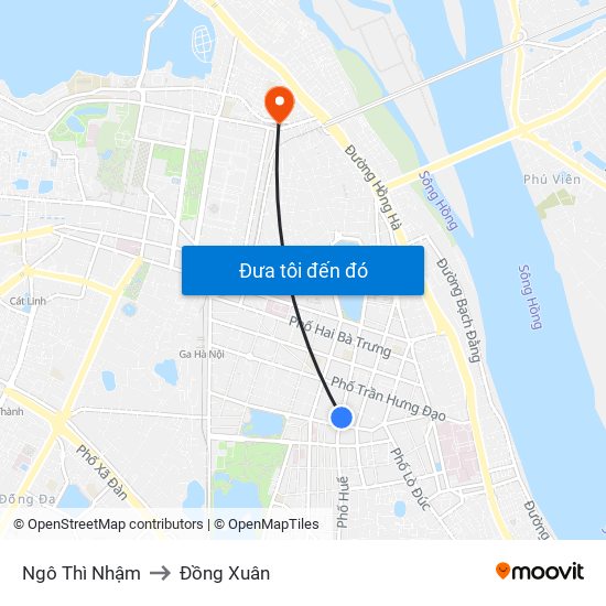 Ngô Thì Nhậm to Đồng Xuân map