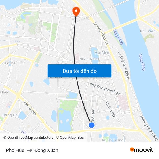 Phố Huế to Đồng Xuân map