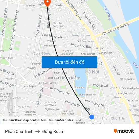 Phan Chu Trinh to Đồng Xuân map