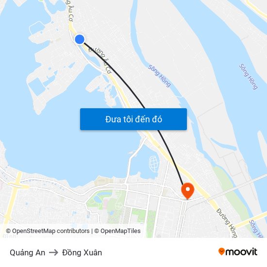 Quảng An to Đồng Xuân map
