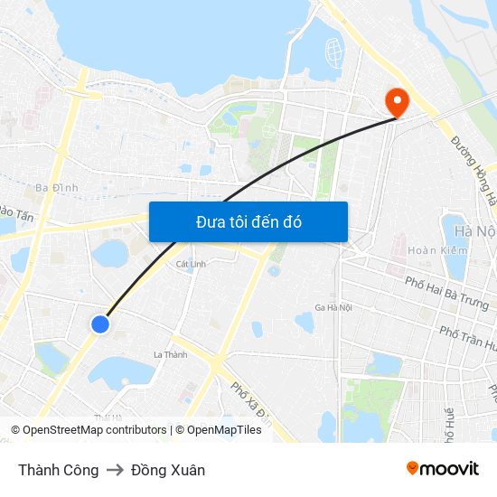 Thành Công to Đồng Xuân map