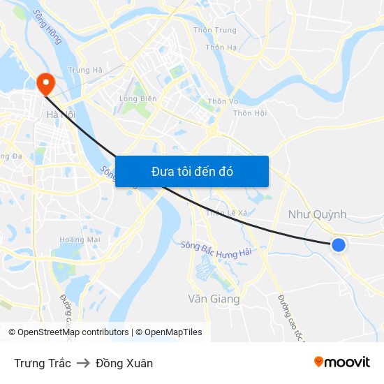 Trưng Trắc to Đồng Xuân map