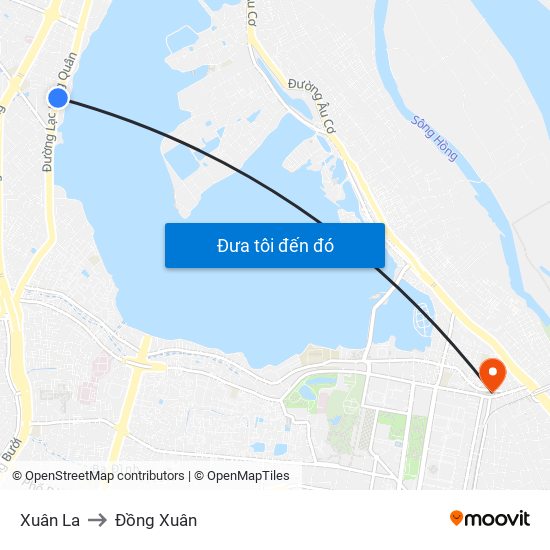 Xuân La to Đồng Xuân map