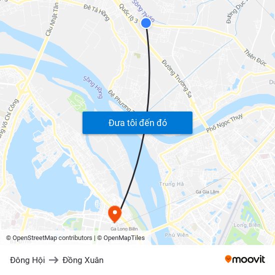 Đông Hội to Đồng Xuân map