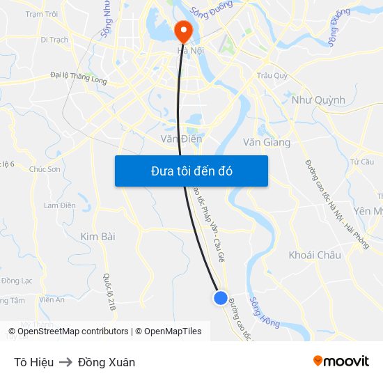 Tô Hiệu to Đồng Xuân map