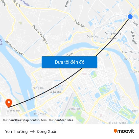 Yên Thường to Đồng Xuân map