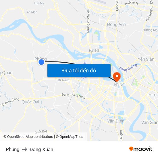 Phùng to Đồng Xuân map