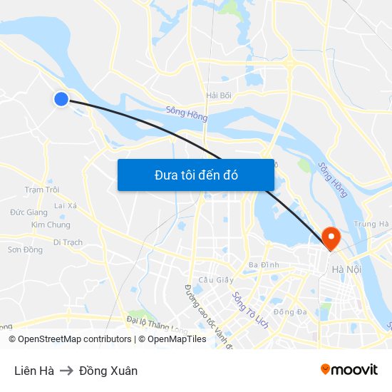 Liên Hà to Đồng Xuân map