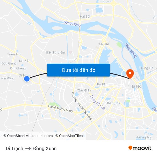 Di Trạch to Đồng Xuân map