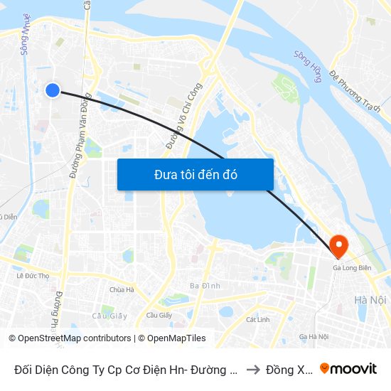 Đối Diện Công Ty Cp Cơ Điện Hn- Đường Đức Thắng to Đồng Xuân map