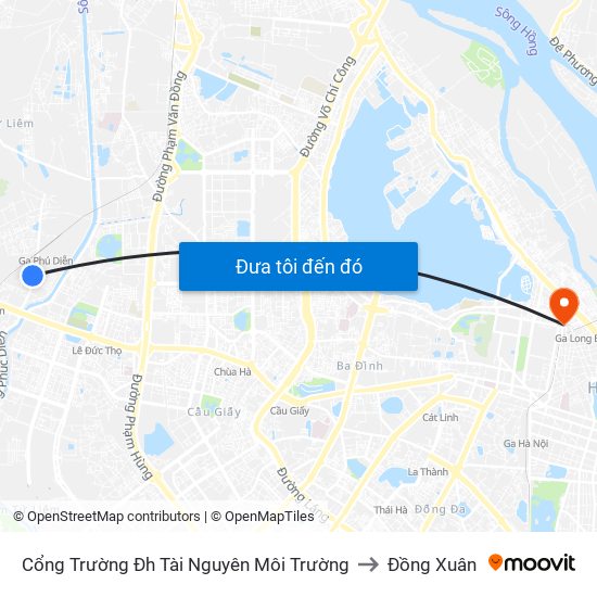 Cổng Trường Đh Tài Nguyên Môi Trường to Đồng Xuân map