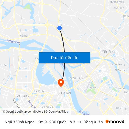 Ngã 3 Vĩnh Ngọc - Km 9+230 Quốc Lộ 3 to Đồng Xuân map
