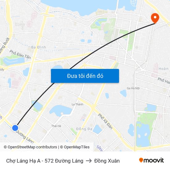 Chợ Láng Hạ A - 572 Đường Láng to Đồng Xuân map