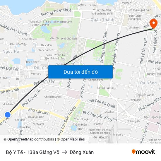 Bộ Y Tế - 138a Giảng Võ to Đồng Xuân map