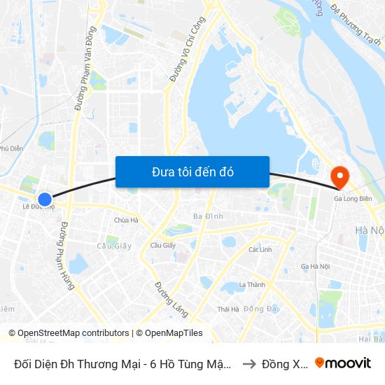 Đối Diện Đh Thương Mại - 6 Hồ Tùng Mậu (Cột Sau) to Đồng Xuân map