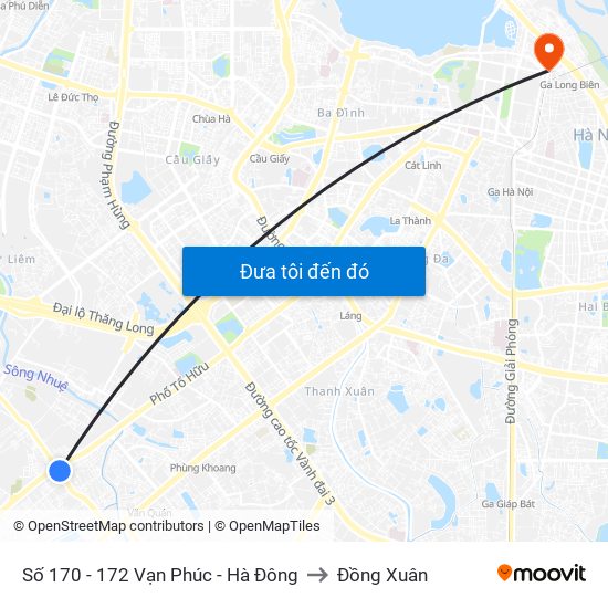 Số 170 - 172 Vạn Phúc - Hà Đông to Đồng Xuân map