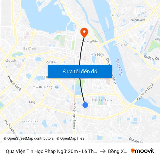 Qua Viện Tin Học Pháp Ngữ 20m - Lê Thanh Nghị to Đồng Xuân map