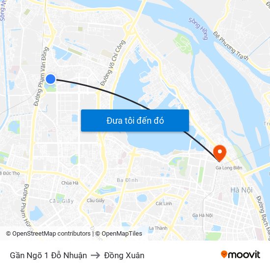 Gần Ngõ 1 Đỗ Nhuận to Đồng Xuân map