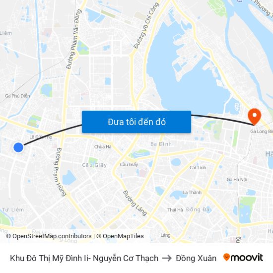 Khu Đô Thị Mỹ Đình Ii- Nguyễn Cơ Thạch to Đồng Xuân map