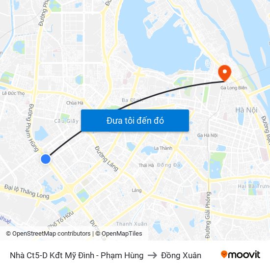 Nhà Ct5-D Kđt Mỹ Đình - Phạm Hùng to Đồng Xuân map