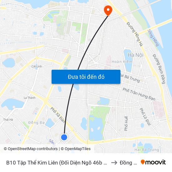 B10 Tập Thể Kim Liên (Đối Diện Ngõ 46b Phạm Ngọc Thạch) to Đồng Xuân map