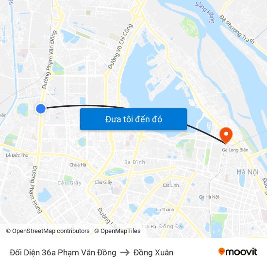 Đối Diện 36a Phạm Văn Đồng to Đồng Xuân map