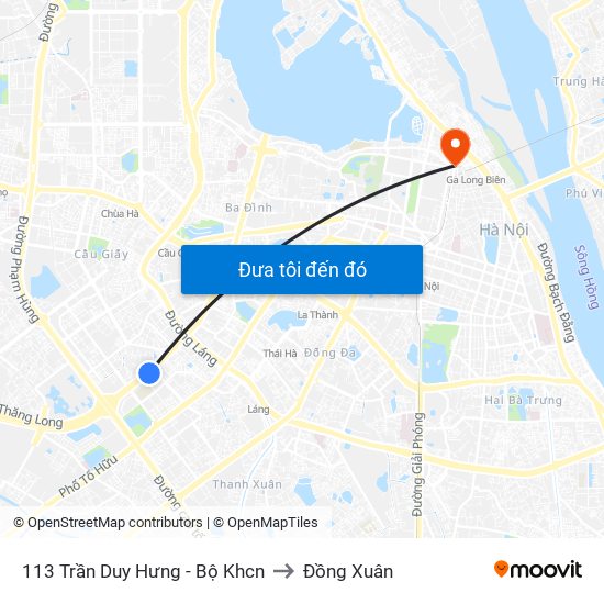 113 Trần Duy Hưng - Bộ Khcn to Đồng Xuân map