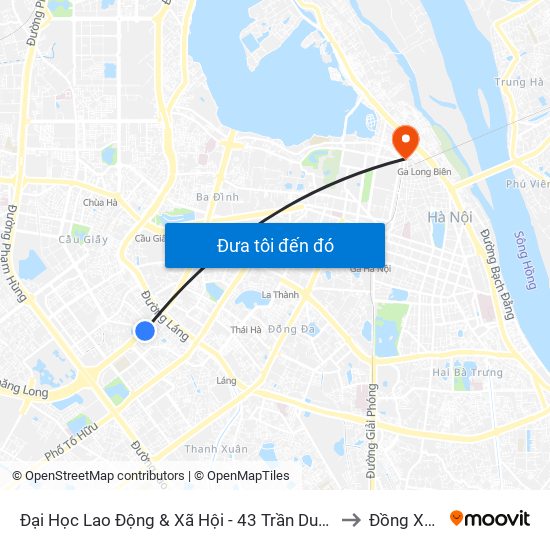 Đại Học Lao Động & Xã Hội - 43 Trần Duy Hưng to Đồng Xuân map