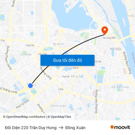 Đối Diện 220 Trần Duy Hưng to Đồng Xuân map