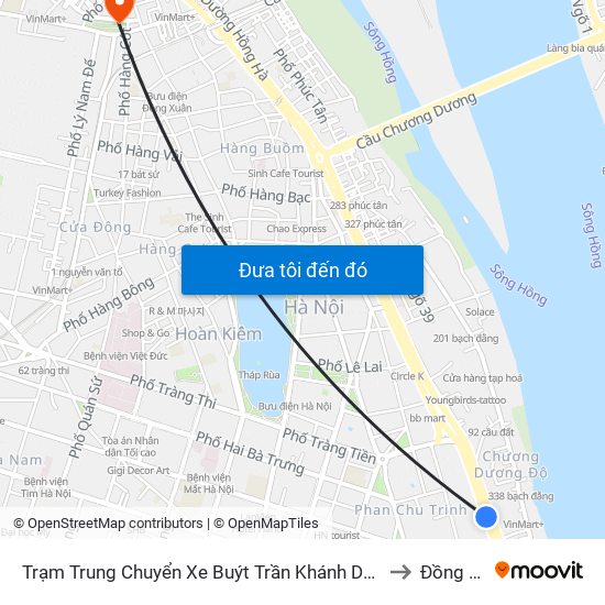 Trạm Trung Chuyển Xe Buýt Trần Khánh Dư (Khu Đón Khách) to Đồng Xuân map