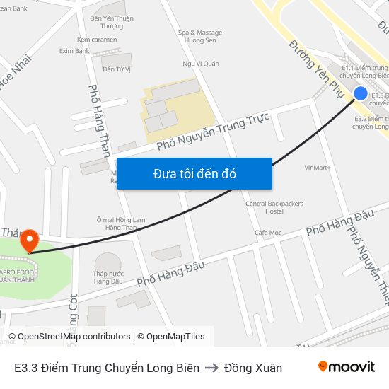 E3.3 Điểm Trung Chuyển Long Biên to Đồng Xuân map