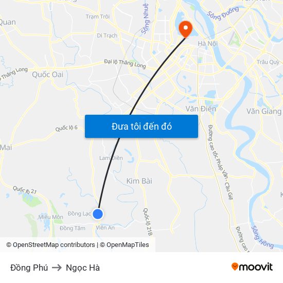 Đồng Phú to Ngọc Hà map
