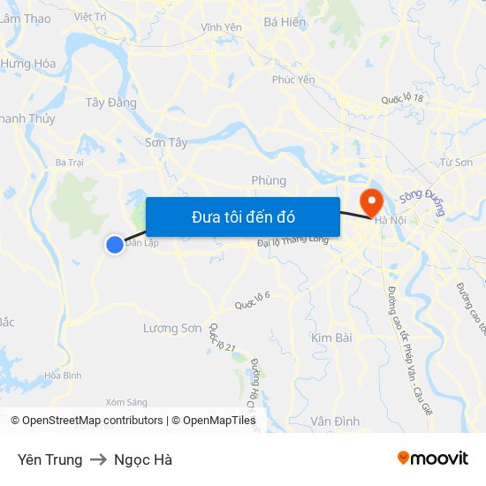 Yên Trung to Ngọc Hà map