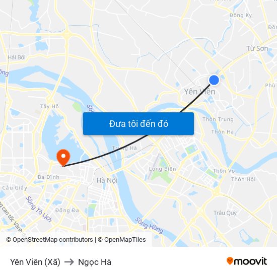 Yên Viên (Xã) to Ngọc Hà map