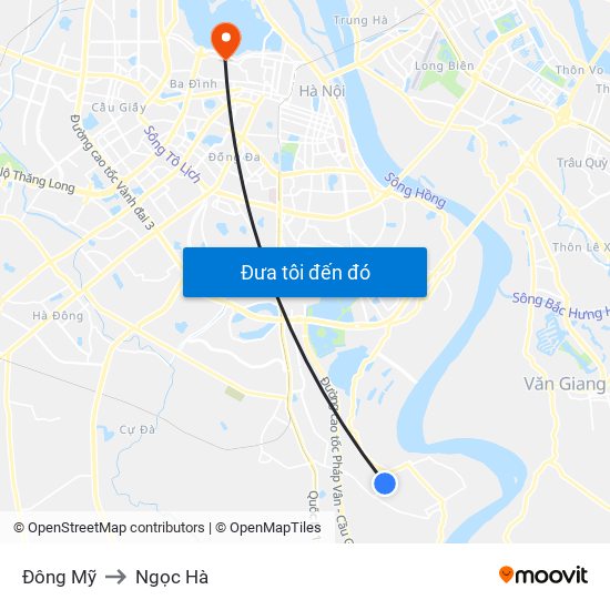 Đông Mỹ to Ngọc Hà map