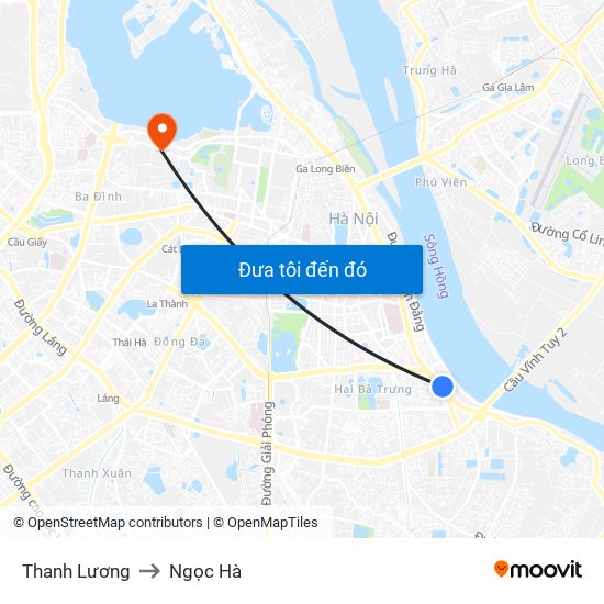 Thanh Lương to Ngọc Hà map